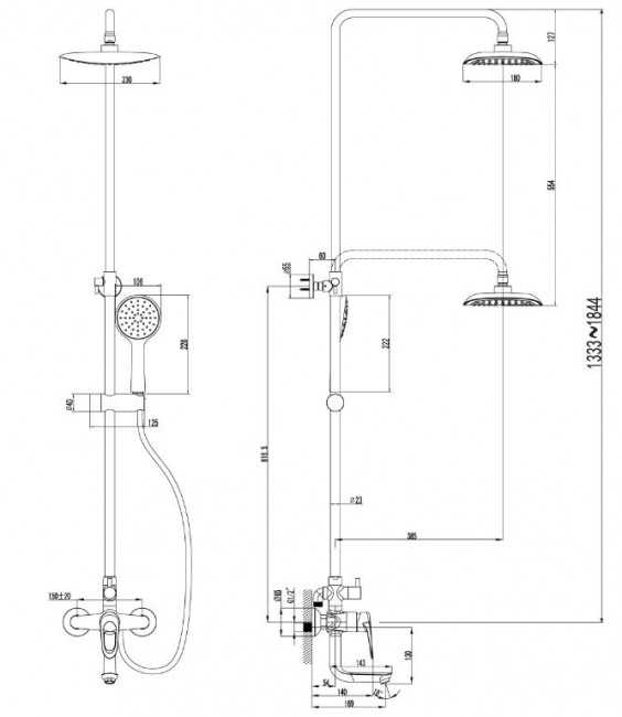 Душевая система Lemark Omega LM3162C