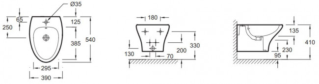 Биде Jacob Delafon Nouvelle Vague EMD0002-00 подвесное
