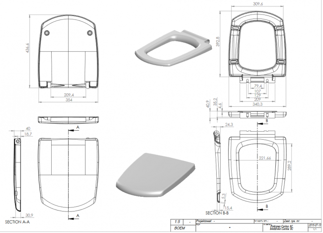 Сиденье для унитаза Cersanit Carina DS-CARINA-DL микролифт