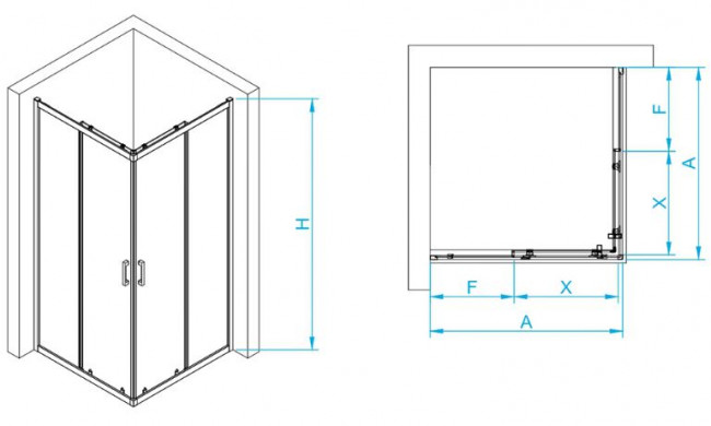 Душевой уголок RGW PA-030B 80*80 350803088-14 прозрачное
