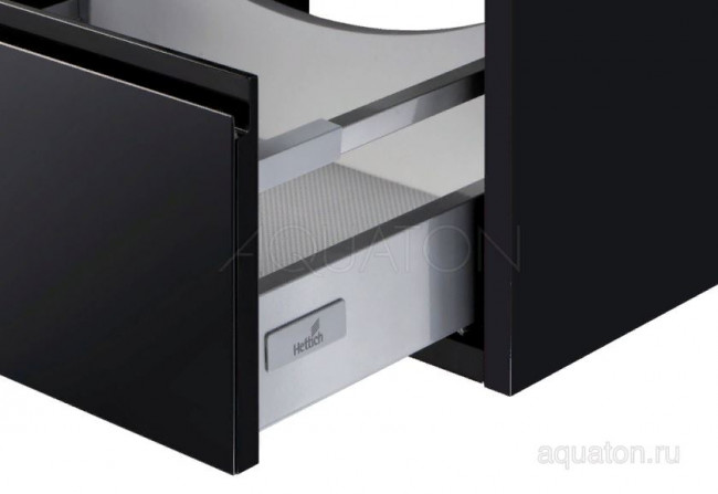 Тумба под раковину Акватон Римини 60 1A226601RN950 NEW черный глянец