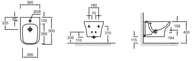 Биде Jacob Delafon Vox EME0002-00 подвесное