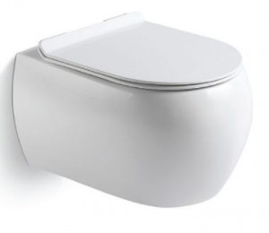 Унитаз подвесной Black&White Universe W-727 безободковый с сиденьем микролифт