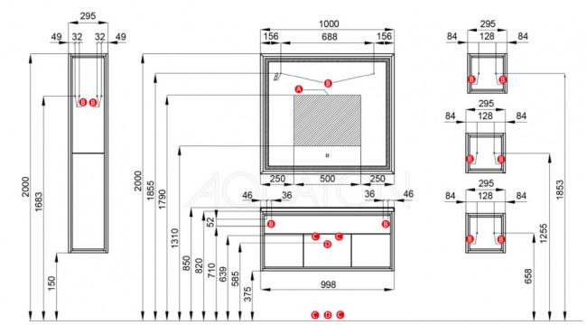 Зеркало Акватон Уэльс 100 1A208002WA010