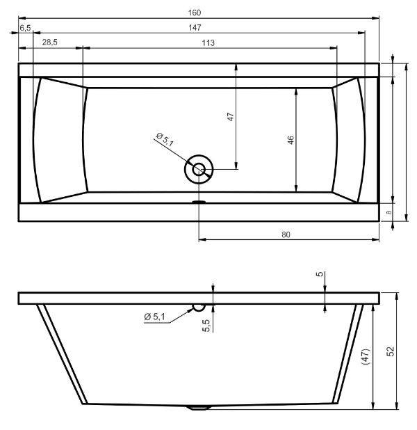 Ванна акриловая Riho Julia 160*70 B024001005