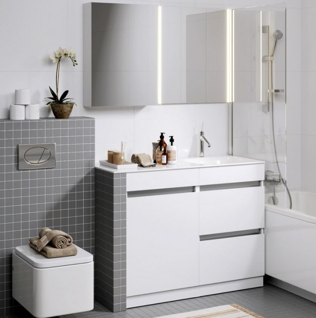 Тумба под раковину Aqwella Forma FOR0105KR с корзиной справа