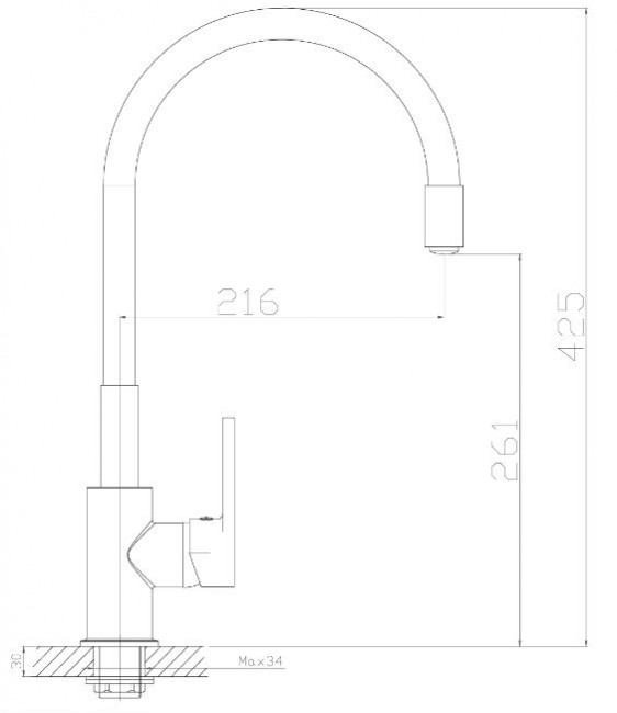 Смеситель Rossinka Z35-35U-Blue для кухни