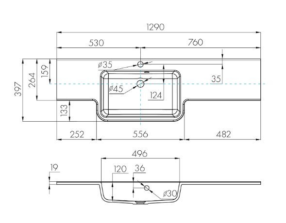 Раковина Акватон Hotel B 129 1A709831PI01L левая
