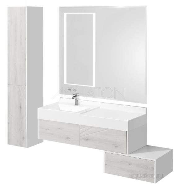 Комод Акватон Сакура 60 1A220403SKW80 ольха наварра белый глянец