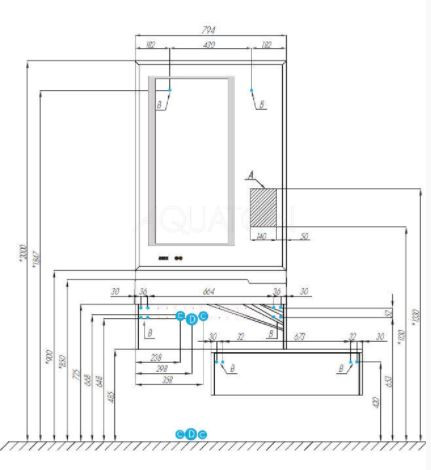 Комод Акватон Сакура 60 1A220403SKW80 ольха наварра белый глянец