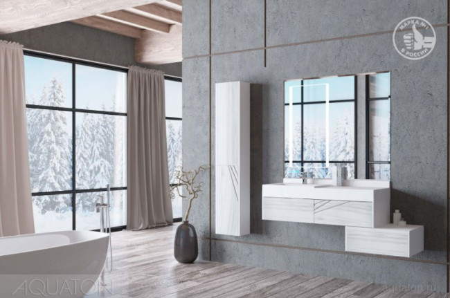 Комод Акватон Сакура 60 1A220403SKW80 ольха наварра белый глянец