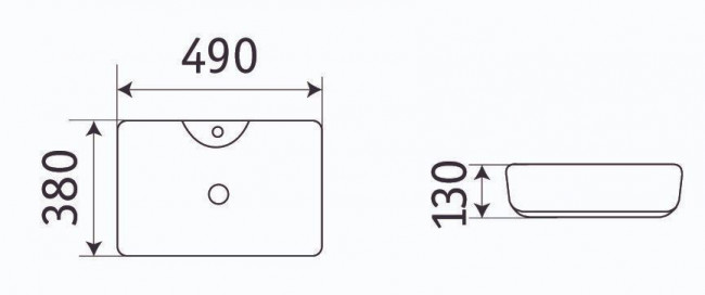 Раковина CeramaLux 7291 49*38 накладная