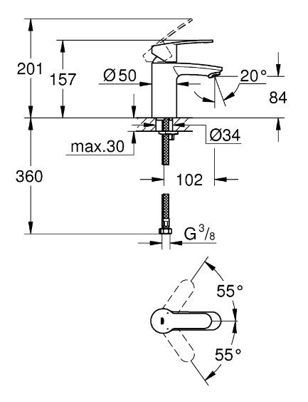 Смеситель Grohe Eurostyle Cosmopolitan 3246820E для раковины