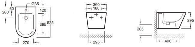 Биде Jacob Delafon Rodin+ EMJ0002-00 подвесное