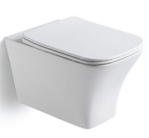 Унитаз подвесной Black&White Universe W-723 безободковый с сиденьем микролифт