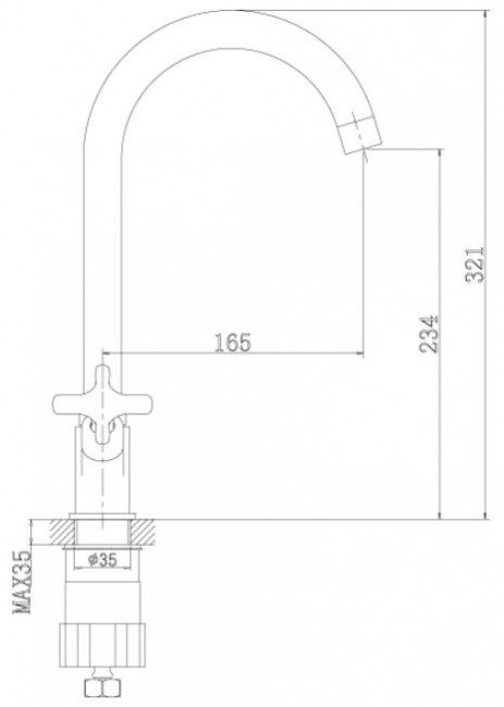 Смеситель Rossinka RS39-72U для кухни