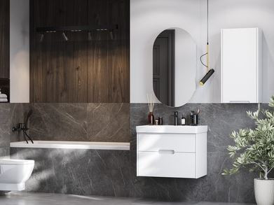 Тумба под раковину Акватон Оливия 70 1A254301OL010 белая матовая