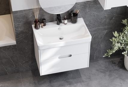 Тумба под раковину Акватон Оливия 70 1A254301OL010 белая матовая