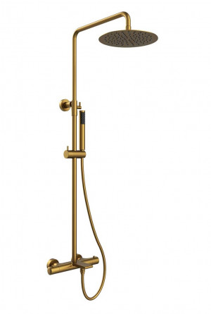 Душевая система Vincea Vogue VSFS-1V1TBG с термостатом брашированное золото