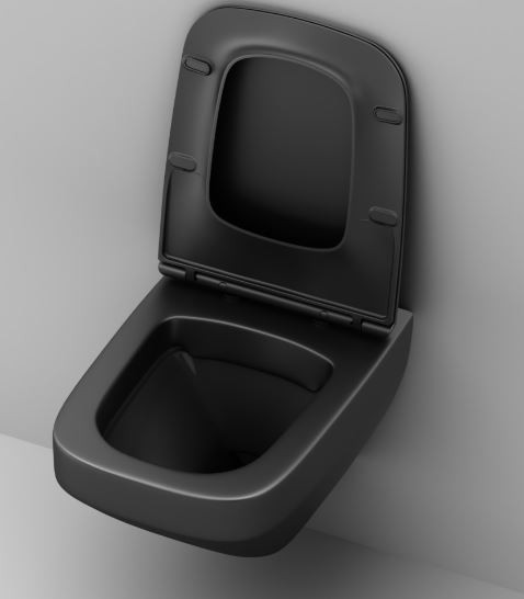 Унитаз подвесной Am.Pm Inspire V2.0 FlashClean C50A1700MBSC безободковый с микролифтом черный матовый
