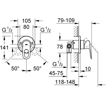 Комплект гигиенического душа Grohe BauLoop 124895