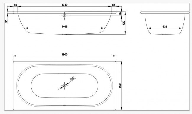 Ванна стальная Bette BetteStarlet 190*90 1830-000