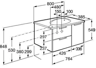 Тумба Roca Etna 80 857301445 дуб верона без раковины