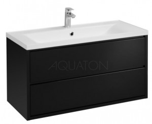 Тумба под раковину Акватон Римини 80 1A226701RN950 NEW черный глянец
