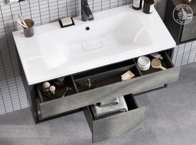 Тумба под раковину Акватон Уэльс 100 графит 1A267601WA6A0 new