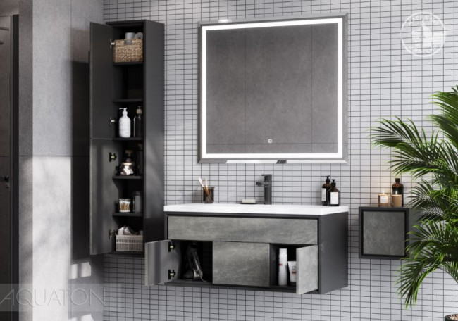 Тумба под раковину Акватон Уэльс 100 графит 1A267601WA6A0 new