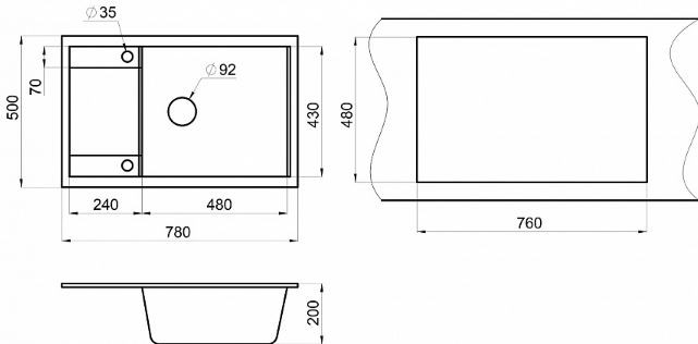 Мойка для кухни Granula 7805 арктик