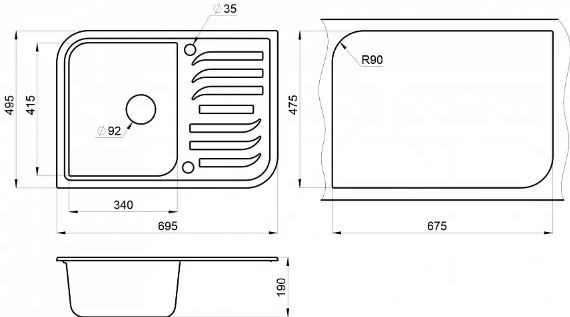 Мойка для кухни Granula 7001 песок