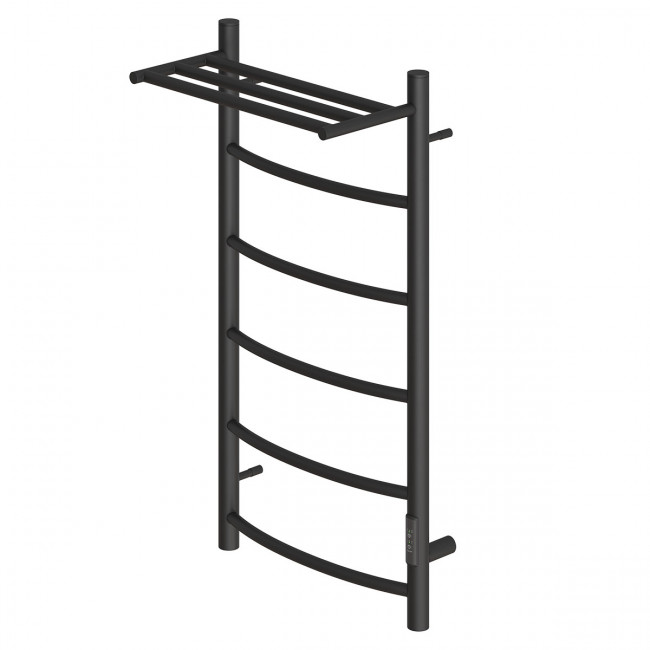 Полотенцесушитель электрический Point Афина PN04848PB П5 400*800 с полкой диммер справа черный