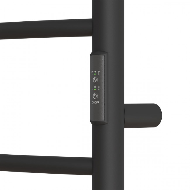 Полотенцесушитель электрический Point Афина PN04848PB П5 400*800 с полкой диммер справа черный