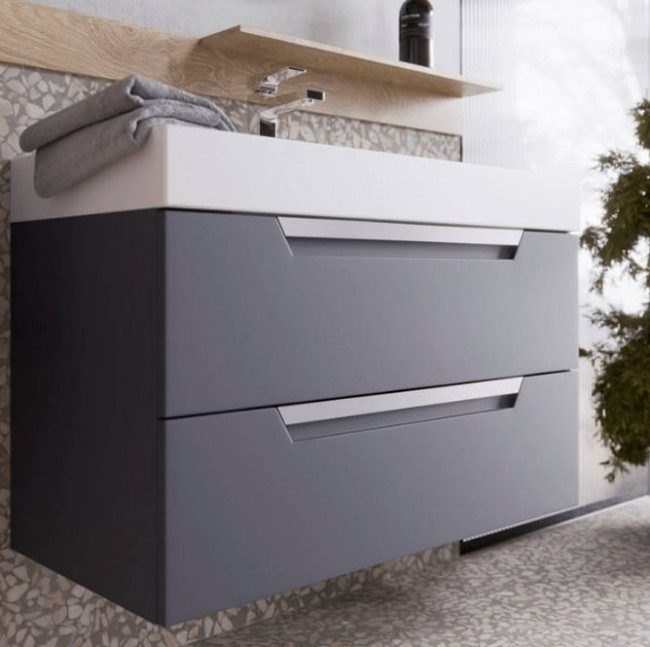 Тумба под раковину Aqwella Cube 90 CUB0109GR серый матовый