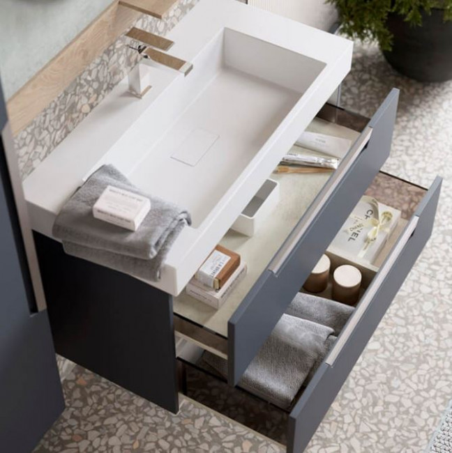 Тумба под раковину Aqwella Cube 90 CUB0109GR серый матовый