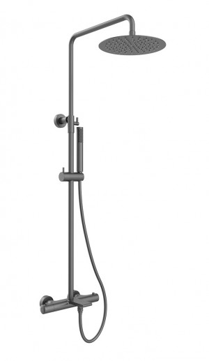 Душевая система Vincea Vogue VSFS-1V1TGM с термостатом вороненая сталь