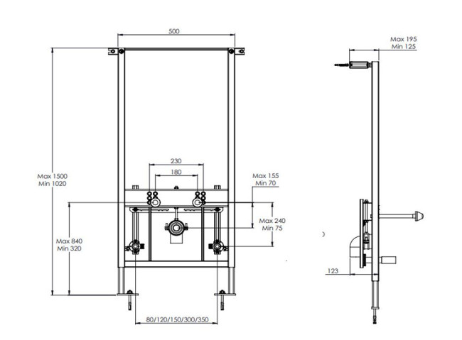 Система инсталляции для биде Azario AZ-8040-1001