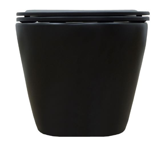 Унитаз подвесной Azario Gloria AZ-2003MB безободковый с микролифтом черный матовый