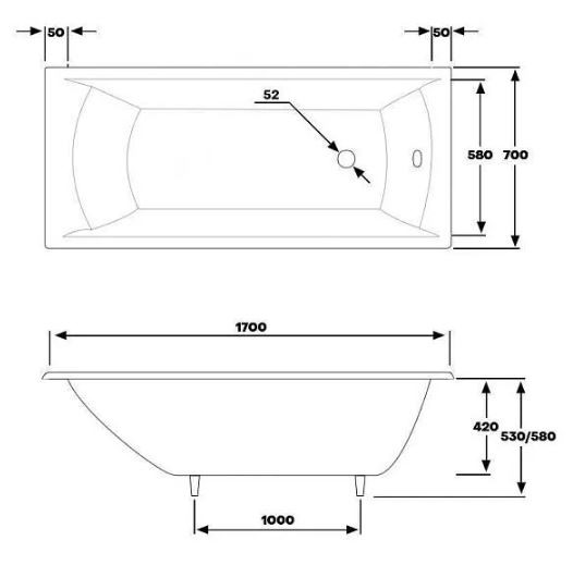 Ванна чугунная Byon Milan 170*70
