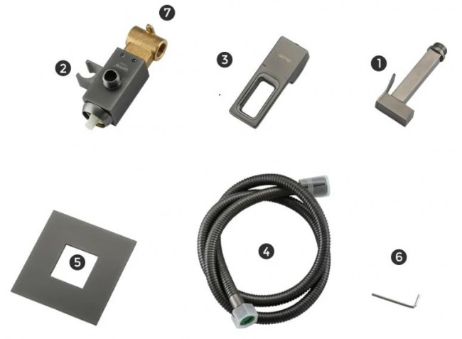 Комплект гигиенического душа Gappo G7217-9 оружейная сталь