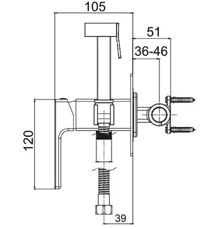 Комплект гигиенического душа Gappo G7217-9 оружейная сталь