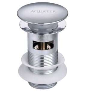 Донный клапан сифона Aquatek AQ6001CR с переливом хром