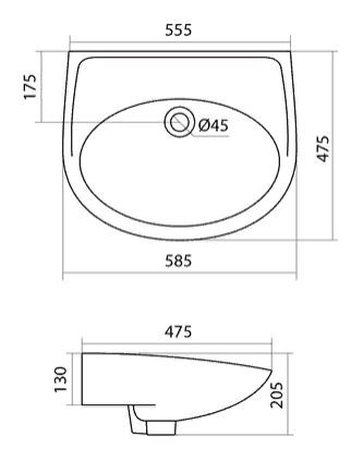 Раковина Santek Бореаль 60 1WH110481 без отверстия под смеситель