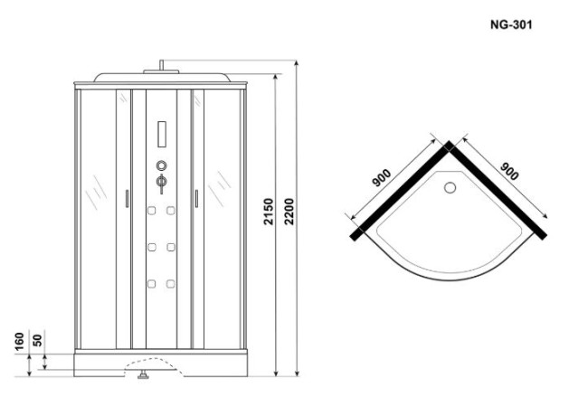 Душевая кабина Niagara Ultra NG-301-01 90*90