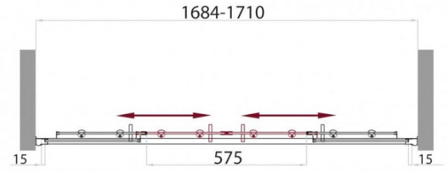Шторка для ванны BelBagno UNO-VF-2-170/145-C-Cr прозрачное