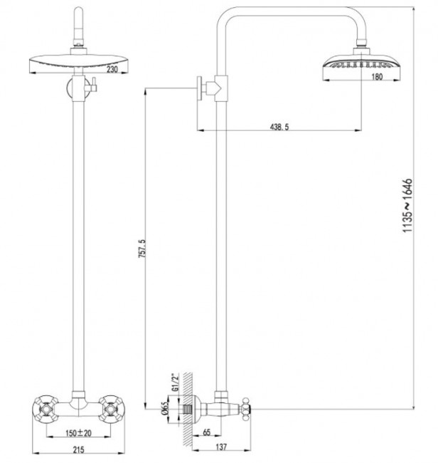 Душевая система Lemark Standard LM2160C