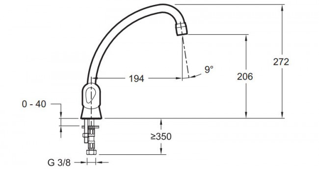 Смеситель Jacob Delafon Galeo CD E76920-CP для кухни