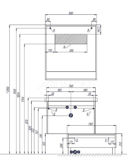 Зеркало Акватон Капри 80 1A230402KP010