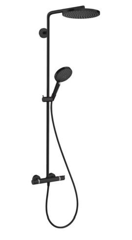 Душевая система Hansgrohe Raindance Select S Showerpipe 240 1jet PowderRain 27633670 с термостатом черный матовый